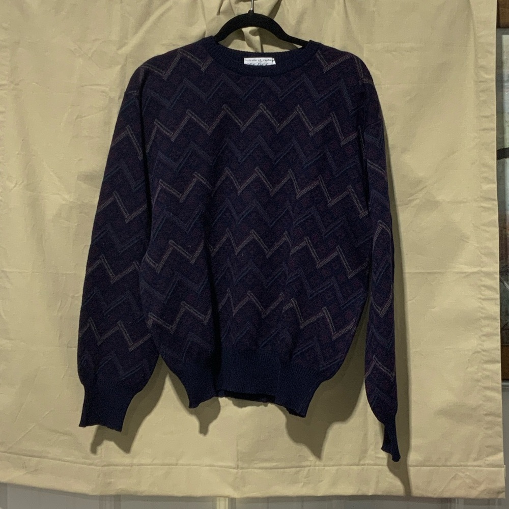 Men's Vintage Purple Chevron Sweater
